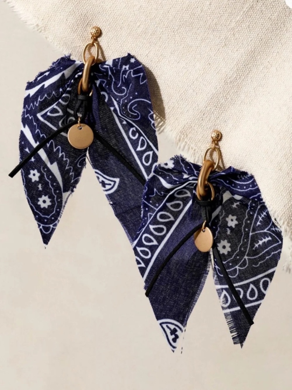 Free People Ariana OST Mae scarf dangle earrings NWT - Red or Blue